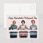 Retro Happy Administrative Professionals Day  Postkarte (Vorne/Hinten)