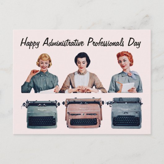 Retro Happy Administrative Professionals Day  Postkarte (Vorderseite)