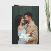 Retro Happy Birthday 3 Photo Karte (Rückseite)