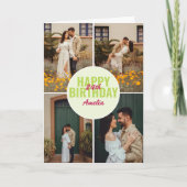 Retro Happy Birthday 6 Photo Karte (Vorderseite)