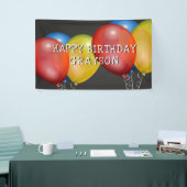 Retro Happy Birthday Balloons auf Chalkboard Banner (Messeveranstaltung)