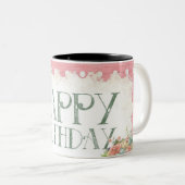 Retro Happy Birthday Coffee Tasse (VorderseiteRechts)