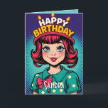 Retro Happy Birthday Daughter Karte<br><div class="desc">Feiern Sie mit dieser fröhlichen Geburtstagskarte einen besonderen Tag! Mit lebendigen Farben und spielerischer Typografie ist diese Karte der ideale Ort, um Freude und Liebe zu verbreiten. Egal, ob Sie einem Freund, einem Familienmitglied oder Kollegen Geburtstagwünsche schicken, diese reizvolle Karte bringt ihnen sicher ein Lächeln ins Gesicht. Links für Ihre...</div>
