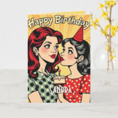 Retro Happy Birthday Daughter Karte (Gelbe Blume)