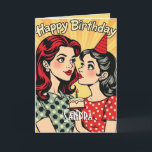 Retro Happy Birthday Daughter Karte<br><div class="desc">Feiern Sie mit dieser fröhlichen Geburtstagskarte einen besonderen Tag! Mit lebendigen Farben und spielerischer Typografie ist diese Karte der ideale Ort, um Freude und Liebe zu verbreiten. Egal, ob Sie einem Freund, einem Familienmitglied oder Kollegen Geburtstagwünsche schicken, diese reizvolle Karte bringt ihnen sicher ein Lächeln ins Gesicht. Links für Ihre...</div>