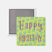 Retro Happy Birthday Magnet (Vorderseite/Rückseite)