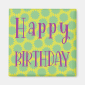 Retro Happy Birthday Magnet (Vorne)