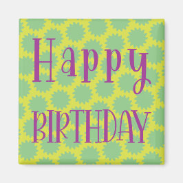 Retro Happy Birthday Magnet