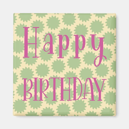 Retro Happy Birthday Magnet (Vorne)