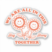 Retro Happy Blume Graphic Aufkleber (Vorderseite)