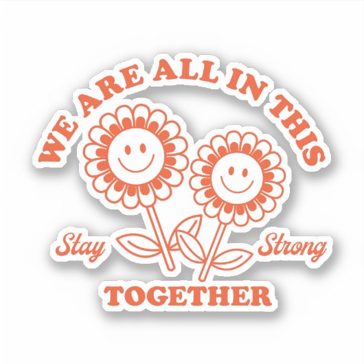 Retro Happy Blume Graphic Aufkleber (Vorderseite)