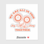 Retro Happy Blume Graphic Aufkleber (Blatt)