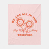 Retro Happy Blume Graphic Fleecedecke (Vorderseite)