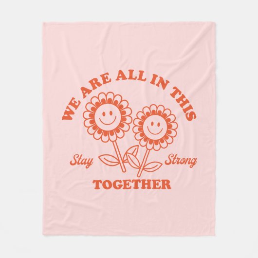 Retro Happy Blume Graphic Fleecedecke (Vorderseite)