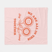 Retro Happy Blume Graphic Fleecedecke (Vorderseite (Horizontal))