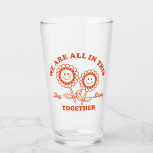 Retro Happy Blume Graphic Glas