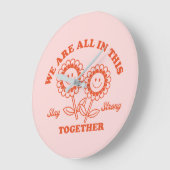 Retro Happy Blume Graphic Große Wanduhr (Winkel)