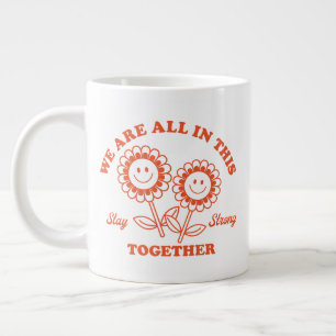 Retro Happy Blume Graphic Jumbo-Tasse