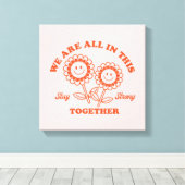 Retro Happy Blume Graphic Leinwanddruck (Insitu (Holzboden))