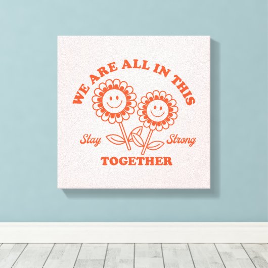 Retro Happy Blume Graphic Leinwanddruck (Insitu (Holzboden))