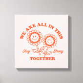 Retro Happy Blume Graphic Leinwanddruck (Vorderseite)