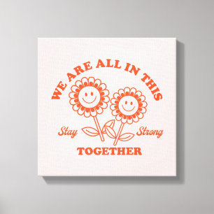 Retro Happy Blume Graphic Leinwanddruck