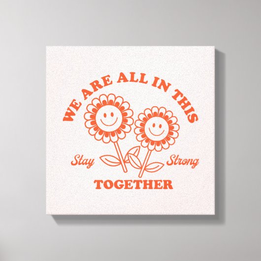 Retro Happy Blume Graphic Leinwanddruck (Vorderseite)