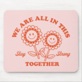 Retro Happy Blume Graphic Mousepad (Vorne)