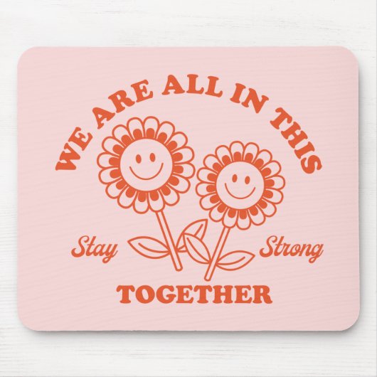 Retro Happy Blume Graphic Mousepad (Vorne)