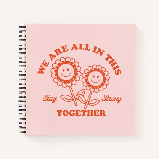 Retro Happy Blume Graphic Notizblock (Vorderseite)