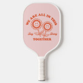 Retro Happy Blume Graphic Pickleball Schläger (Vorderseite)