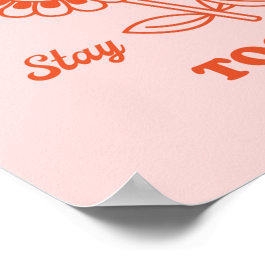 Retro Happy Blume Graphic Poster (Ecke)