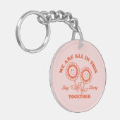 Retro Happy Blume Graphic Schlüsselanhänger (Vorderseite links)