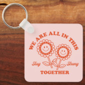 Retro Happy Blume Graphic Schlüsselanhänger (Vorderseite)