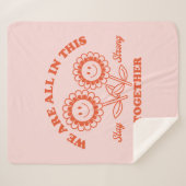 Retro Happy Blume Graphic Sherpadecke (Vorderseite (Horizontal))