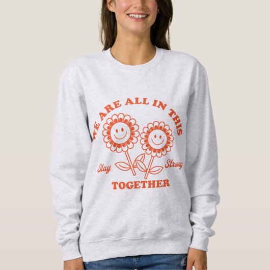 Retro Happy Blume Graphic Sweatshirt (Vorderseite)