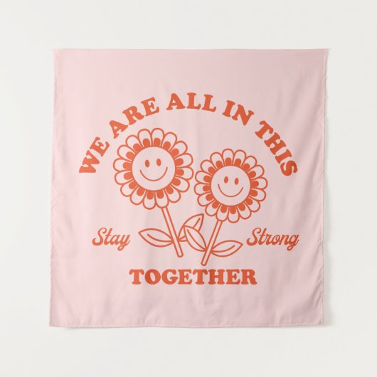 Retro Happy Blume Graphic Wandteppich (Vorderseite)