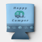 Retro Happy Camper Can Cooler in blau und Aquamari Dosenkühler (Rückseite)