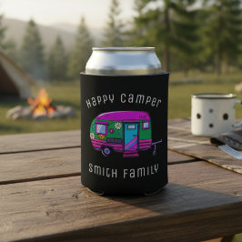 Retro Happy Camper Individuelle Name Dosenkühler