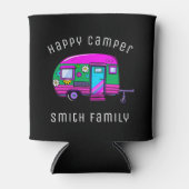 Retro Happy Camper Individuelle Name Dosenkühler (Vorderseite)