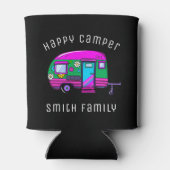 Retro Happy Camper Individuelle Name Dosenkühler (Rückseite)
