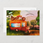 Retro Happy Campers Trailer Trash anpassbar Postkarte (Vorne/Hinten)