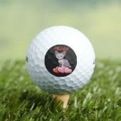 Retro Happy Cat Zitat – Routine & Liebe Golfball (Insitu T-Shirt)