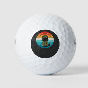 Retro Happy Cat Zitat – Routine & Liebe Golfball
