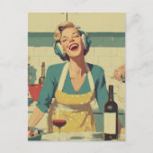 Retro Happy Cooking Vibes Postkarte (Vorderseite)