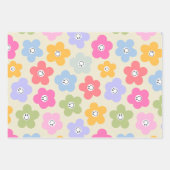 Retro Happy Daisy Geschenkpapier Set (Vorderseite)