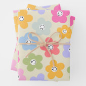 Retro Happy Daisy Geschenkpapier Set (Beispiel)