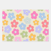 Retro Happy Daisy Geschenkpapier Set (Vorderseite 3)