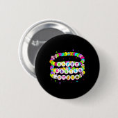 Retro Happy Easter Bracelet Bunny Spring Funny Est Button (Vorne & Hinten)