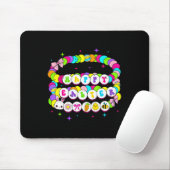 Retro Happy Easter Bracelet Bunny Spring Funny Est Mousepad (Mit Mouse)